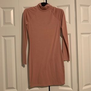 FOREVER21 Blush Bodycon Turtleneck Dress